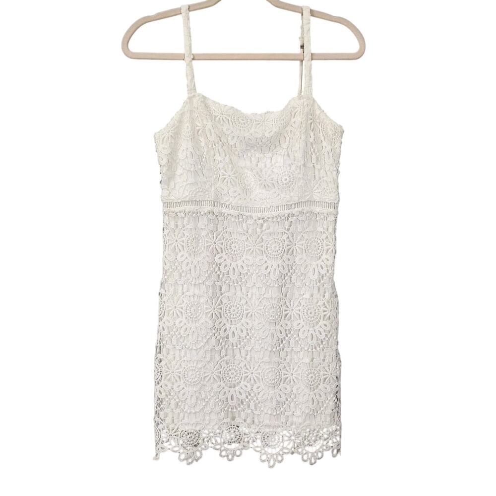 Hollister Mini Lace Tank Dress White Sz S Bridal Wedding Beachy Concert Vacation